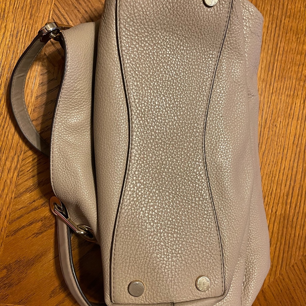 Michael Kors Raven Large Pebbled Leather Shoulder Bag - Taupe - Picture 6 of 9